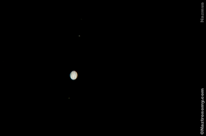 Jupiter with two of its Galilean Moons